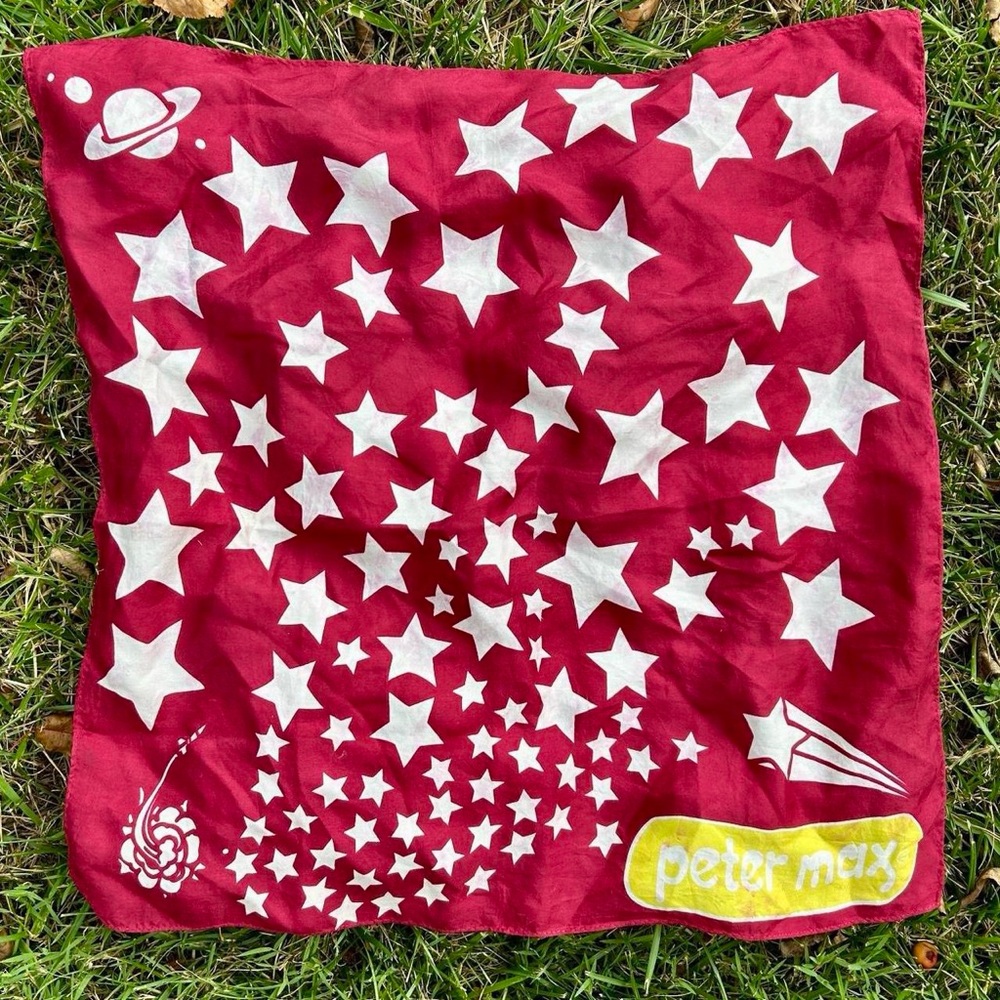 Vintage 60s-70s Peter Max star scarf